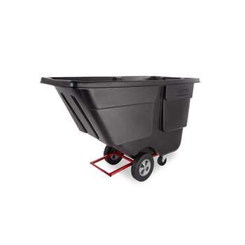 Rubbermaid Rotomolded Tilt Truck 1314, Utility Duty, 1 Cubic Yard, Black
